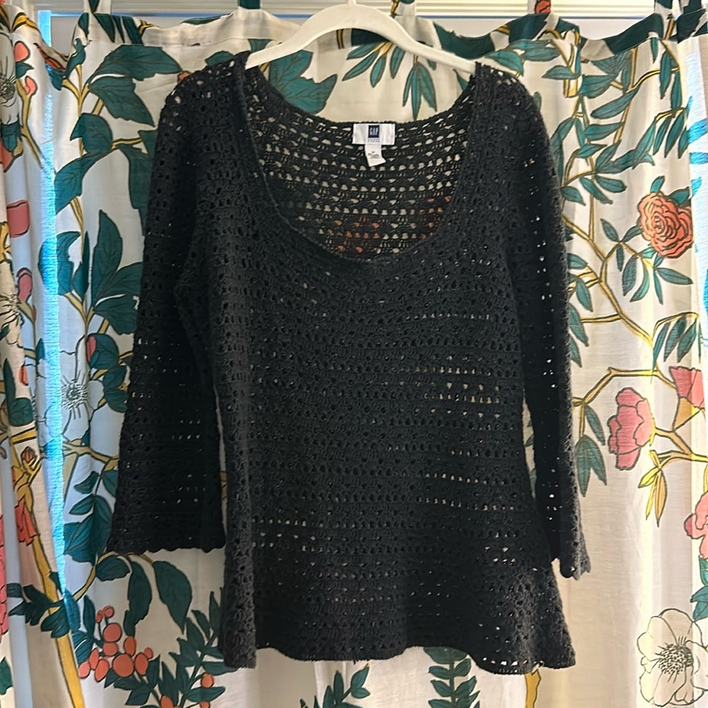 Black crochet top
